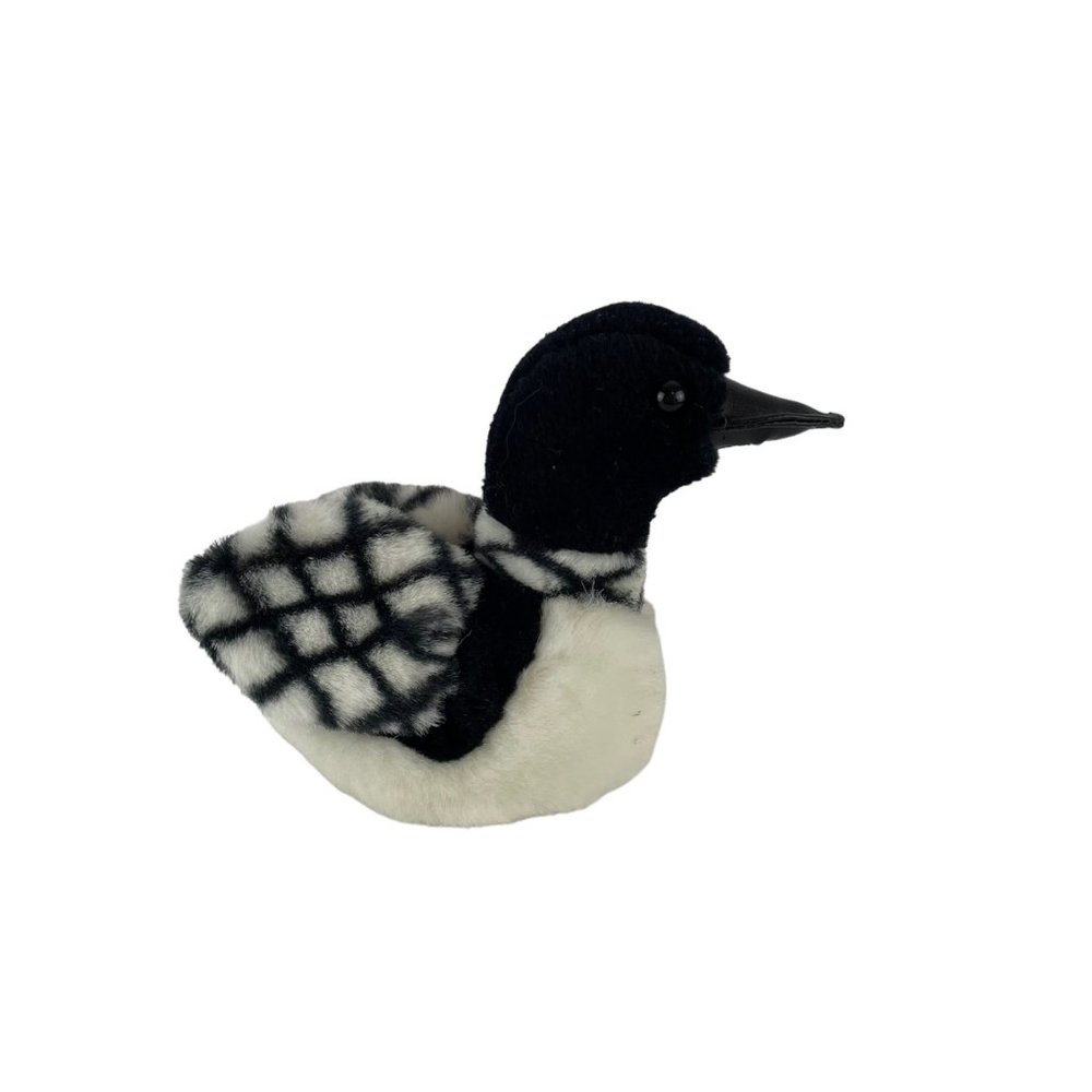Northern Gifts‎ Loon Plush 5" Black White Duck Bird Stuffed Animal Toy